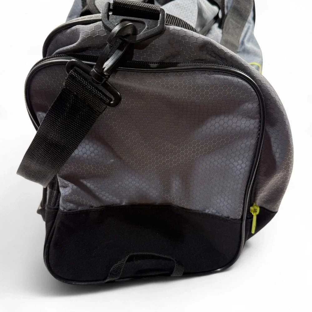 Adidas Duffel Bag Gray Hexagonal Pattern Gym Travel‎ Sportswear 19x11x10